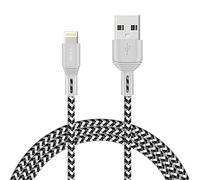 iSOUL iPhone Charger Cable, Lightning Cable 6.5ft/2m Braided Long iPhone Charger Lead USB Fast Charging Compatible with iPhone 14/13/12/11 Pro/XS MAX/XR/8/7/Plus/SE/iPad Mini/Air Grey