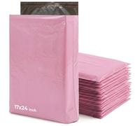 iSOUL Large Mailing Bags, 17 x 24, Strong Large Parcel Mailing Postal Vinted Postage Bags [Use in Parcel, Delivery, Shipping, Mail, Package] [432mm x 610mm] Baby Pink Bags
