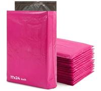 iSOUL Large Mailing Bags, 17x24 Strong Large Vinted Mailing Postal Postage Bags [Use in Parcel, Delivery, Shipping, Mail, Package] [432mm x 610mm] Hot Pink Bags