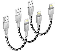 iSOUL 15cm iPhone Charger, Short Lightning Cable 3 Pack [Apple Approved Fast USB Charging] Braided Short iPhone Charger Cord for Apple iPhone 14/13/12/11 Pro/XS MAX/XR/8/7/Plus/SE/iPad Mini/Air