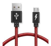 iSOUL Micro USB Cable, Red 1M Android Charger Cable 2.4A Nylon Braided Fast Charging Cables for PS4, Samsung Galaxy S7 S6 S5 J7 J5 J6 J3, Note, LG, Nexus, Nokia, Xbox, HTC,Sony, Kindle Fire, and More