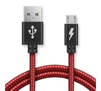 iSOUL Micro USB Cable, Red 2M Android Charger Cable 2.4A Nylon Braided Fast Charging Cables for PS4, Samsung Galaxy S7 S6 S5 J7 J5 J6 J3, Note, LG, Nexus, Nokia, Xbox, HTC,Sony, Kindle Fire, and More