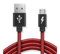 iSOUL Micro USB Cable, Red 3M Android Charger Cable 2.4A Nylon Braided Fast Charging Cables for PS4, Samsung Galaxy S7 S6 S5 J7 J5 J6 J3, Note, LG, Nexus, Nokia, Xbox, HTC,Sony, Kindle Fire