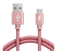 iSOUL Micro USB Cable, Rose Gold 2M Android Charger Cable 2.4A Nylon Braided Fast Charging Cables for PS4, Samsung Galaxy S7 S6 S5 J7 J5 J6 J3, Note, LG, Nexus, Nokia, Xbox, HTC,Sony, Kindle Fire