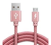 iSOUL Micro USB Cable, Rose Gold 3M Android Charger Cable 2.4A Nylon Braided Fast Charging Cables for PS4, Samsung Galaxy S7 S6 S5 J7 J5 J6 J3, Note, LG, Nexus, Nokia, Xbox, HTC,Sony, Kindle Fire