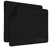 iSOUL Mouse Pad, Mice Pad with Non-Slip Rubber Base, 2 Pack Mouse Mats for Computers Durable Stitched Edges, [28mm x 22m] Neoprene Smooth Surface for Laser and Optical Mouse Mat, Black