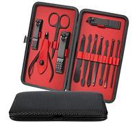 iSOUL Nail Clippers Manicure Set 12Pcs Men, Women Stainless Steel Professional Nail Clipper Set Stainless Steel Grooming Kit for Thick Nails Cuticle Remover Toenail Care Cutter Pedicure Nail Kit