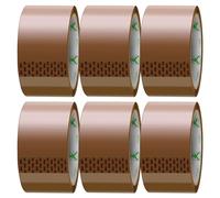 iSOUL Packing Tape/Parcel Tape - 6 Pack Rolls of Heavy Duty Brown Tape 48mm x 66m for Parcels, Packaging and Boxes, Strong, Secure and Sticky Seal | Brown Parcel Tape