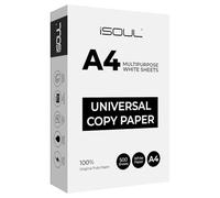 iSOUL Printer Paper, A4 Copy Paper, Printer Paper, Printer Copiers Paper, Compatible with Laser, Inkjet, Fax Paper, Perfect for Home & Office Use, White 500 Sheets Count