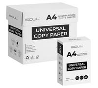 iSOUL Printer Paper, A4 Copy Paper, Printer Paper, Printer Copiers Paper, Compatible with Laser, Inkjet, Fax Paper, Perfect for Home & Office Use, White 2500 Sheets Count