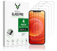 iSOUL Screen Protector for iPhone 12/12 Pro 6.1 Inch, Tempered Glass HD Film [Case Friendly & Ultra HD iPhone 12 Screen Protector] 4-Pack