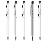 ISOUL Stylus Pen Stylus Touch Pen [5 Pack] Stylus Pens for Touch Screens iPad, iPad 10.2 inch 2020 (8th Gen), iPhone, Samsung Galaxy, OnePlus, Google Pixel, Tablets & More Silver Metal Ballpen Stylus