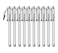 ISOUL Stylus Touch Pen, [10 PACK] Styli Capacitive Touchscreen Pen Steel Stylus For iPhone, iPad Mini, Pro, Galaxy, Note, Tab, Nexus, Nokia, Blackberry, OnePlus, Tablets and More - Silver