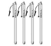 ISOUL Stylus Touch Pen, [4 PACK] Styli Capacitive Touchscreen Pen Steel Stylus For iPhone, iPad Mini, Pro, Galaxy, Note, Tab, Nexus, Nokia, Blackberry, OnePlus, Tablets and More - Silver