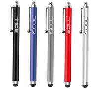 ISOUL Stylus Touch Pen, [5 PACK] Styli Capacitive Touchscreen Pen Steel Stylus For iPhone, iPad Mini, Pro, Galaxy, Note, Tab, Nexus, Nokia, Blackberry, OnePlus, Tablets and More (Multi)