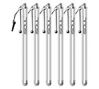 ISOUL Stylus Touch Pen, [6 PACK] Styli Capacitive Touchscreen Pen Steel Stylus For iPhone, iPad Mini, Pro, Galaxy, Note, Tab, Nexus, Nokia, Blackberry, OnePlus, Tablets and More - Silver