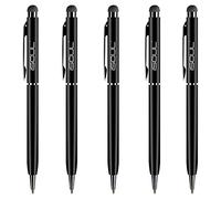 iSOUL Stylus Pen Stylus Touchscreen Pen [5 Pack] Pens for Touch Screens iPad, iPad 10.2 inch 2020 (8th Gen), iPhone, Samsung Galaxy, OnePlus, Google Pixel, Tablets & More Black Metal Ballpen Stylus