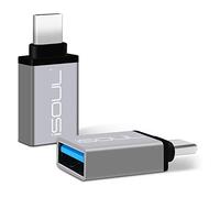iSOUL USB C Adapter, USB Type C to USB 3.0 Adapter, [2 Pack] Type C Male to USB-A 3.0 Female Adapter for MacBook Pro 2019/2018, MacBook Air 2018, Pixel 3, Dell XPS, OnePlus and More Type-C Devices