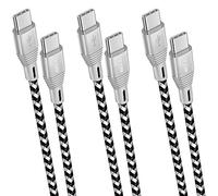 iSOUL USB C to USB C Charger Cable, 3 PACK 1M 3.3ft, 60W 20V/3A Fast Charge Braided Data Lead for MacBook Pro iPad Air 5 Samsung Galaxy S23 S22 Ultra S21 FE A53 Mi 11 Note Huawei OnePlus Google Pixel