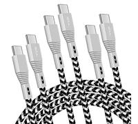 iSOUL USB C to USB C Charger Cable, 3 PACK 2M 6.6ft, 60W 20V/3A Fast Charge Braided Data Lead for MacBook Pro iPad Air 5 Samsung Galaxy S23 S22 Ultra S21 FE A53 Mi Note Huawei OnePlus Google Pixel