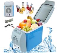 ISOYTERO Car Refrigerator 12V Car Fridge 7.5L Capacity Electric Cooler Plug in Heating/Cooling Mini Fridge for with Cup Holder Slots Portable Refrigerator for Truck Van RV SUV Refrige