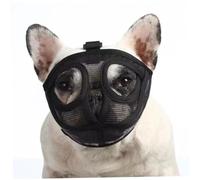 ISOYTERO French Bulldog Muzzle Breathable Mesh Short Snout Dog Muzzle Adjustable Soft Dog Mask to Prevent Eating Biting Chewing for Small Medium Large M French Bulldog