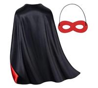 ISOYTERO Kids Superhero Capes with Mask, 27.56 inch Double-Sided Cape and Masks for Kids, Ideal for Halloween, Cosplay, and Parties