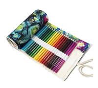 ISOYTERO Pencil Roll up Case, 72 Slots Colored Pencil Case, Canvas Colored Organizer, Space Saving Holder for School Student Artist Roll