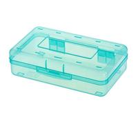 ISOYTERO Plastic Pencil Box, Large Capacity Pencil Case, Visible Hard Case with Snap-Tight Lid, Stackable Crayon Box for Kids Adults School Office SuppliesPencil