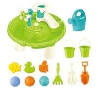 ISOYTERO Sand and Water Table, 13pcs/Set 3 in 1 Toddler Kids Water Table, Safe Plastic Outdoor, Sandbox for Summer Backyard Park Beach, Round