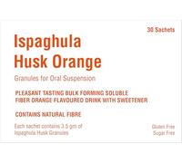 Ispaghula Isabgol Psyllium Husk for Constipation Relief and Weight Loss - Natural Dietary Fiber - Laxative - 30 Orange Sachets