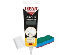 Ispar Grout Reviver, 400 g Anthracite Grey Tile Grout, Fast Drying Premixed Grout Repair Kit with Spatula & Sponge, Ideal for Bathroom, Kitchen & Floor Tiles Renewal