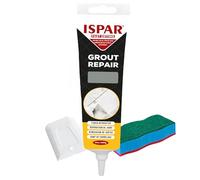 Ispar Tile Grout, 400 g Grey Grout Reviver, Fast Drying Premixed Grout Repair Kit with Spatula & Sponge, Ideal for Bathroom, Kitchen & Floor Tiles Renewal