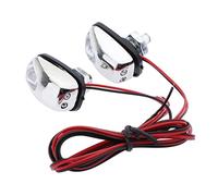 iSpchen 2 Pcs Wiper Washer Eye Lamp, Front Windshield Washer Nozzles Windshield Washer Wiper Spray Jet Kit with LED Light White