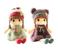 iSpchen 2pcs rag doll fairy doll 45cm girl soft doll with clothes and hair cute stuffed dolls fabric doll princess plush toy baby girl doll ragdoll gift doll for birth baptism