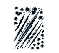 iSpchen 3D Realistic Bullet Hole Car Sticker, Waterproof, White, 21x30cm