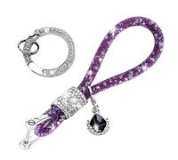 iSpchen Bling Car Keychain,Crystal Keyrings Car Key Ring Charm Chain with 1 Flat Style Key Rings Bling Keychain Accessories for Women Auto