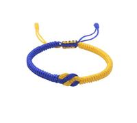 iSpchen Ukraine String Thread Bracelets,Blue & Yellow Weave Bracelet for Women Men,Ukrainian Flag Bracelet Handmade Braided Rope Adjustable Wristband Bracelet Jewelry