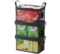 iSPECLE Chest Freezer Baskets - 3 Pack Large Stackable Chest Freezer Organizer Bins for 5 to 7 Cu.Ft Deep Freezers, Freezer Storage Easy Get Foods without Digging, Faster Freezing Better Freshness