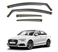 iSpeed Premium Wind Deflectors for AUDI A3 MK3 | S3 | RS3 Saloon 4-doors 2013-2019 4-pc - Keep Your Car Ventilated in Rain - Reduce Wind Turbulence - Tinted, In-Channel Type