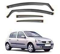 iSpeed Premium Wind Deflectors for Renault Clio MK2 II 5-doors Hatchback 1998-05 4-pc - Keep Your Car Ventilated in Rain - Reduce Wind Turbulence - Tinted, In-Channel Type