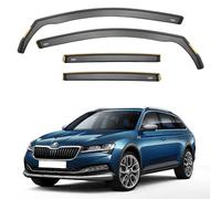 iSpeed Premium Wind Deflectors for SKODA SUPERB MK3 5-doors Estate 2015-onwards 4-pc - Keep Your Car Ventilated in Rain - Reduce Wind Turbulence - Tinted, In-Channel Type