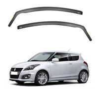 iSpeed Premium Wind Deflectors for Suzuki Swift mk5 3-doors hatchback 2010-2017 2-pc - Keep Your Car Ventilated in Rain - Reduce Wind Turbulence - Tinted, In-Channel Type