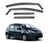 ISPEED Wind Deflectors For Citroen C4 Picasso MK1 2006-2013 4pc Set | Keep Your Car Ventilated In Rain & Wind, Reduce Wind Turbulence, Easy Installation, Tinted, In-Channel Deflectors