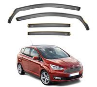 iSpeed Wind Deflectors For Ford C Max mk2 2011-2019 5 Door 4pc Set - Keep Your Car Ventilated in Rain - Reduce Wind Turbulence - Tinted In-Channel