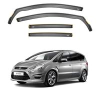 ISPEED Wind Deflectors For Ford S Max MK1 Facelift 2010-2015 5 Door MPV 4pc - Keep Your Car Ventilated in Rain - Reduce Wind Turbulence - Tinted In-Channel Type
