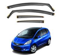 Ispeed Wind Deflectors For Honda Jazz mk2 GE 2009-2014 5 Door Hatchback 4pc Set - Keep Your Car Ventilated in Rain - Reduce Wind Turbulence - Tinted In-Channel - Type