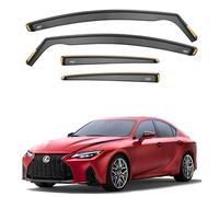 iSpeed Wind Deflectors For Lexus IS mk3 4 Door Saloon 2013 onwards 4pc - Keep Your Car Ventilated in Rain - Reduce Wind Turbulence - Tinted In-Channel Type