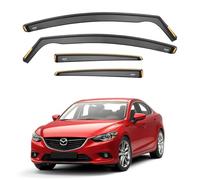 ISPEED Wind Deflectors for MAZDA 6 MK3 2012-2024 4 Door Saloon 4pc Set - Keep Your Car Ventilated In Rain - Reduce Wind Turbulence - Tinted In-Channel Type