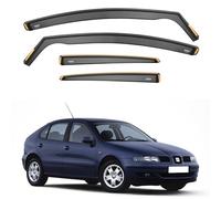 iSpeed Wind Deflectors For Seat Leon mk1 1999-2005 or Toledo mk2 1999-2004 4pc - Keep Your Car Ventilated in Rain - Reduce Wind Turbulence - Tinted In-Channel Type
